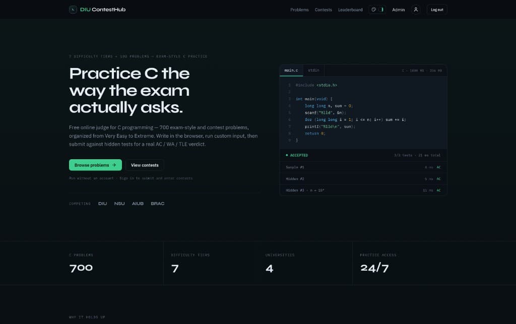 DIU ContestHub DIU ContestHub